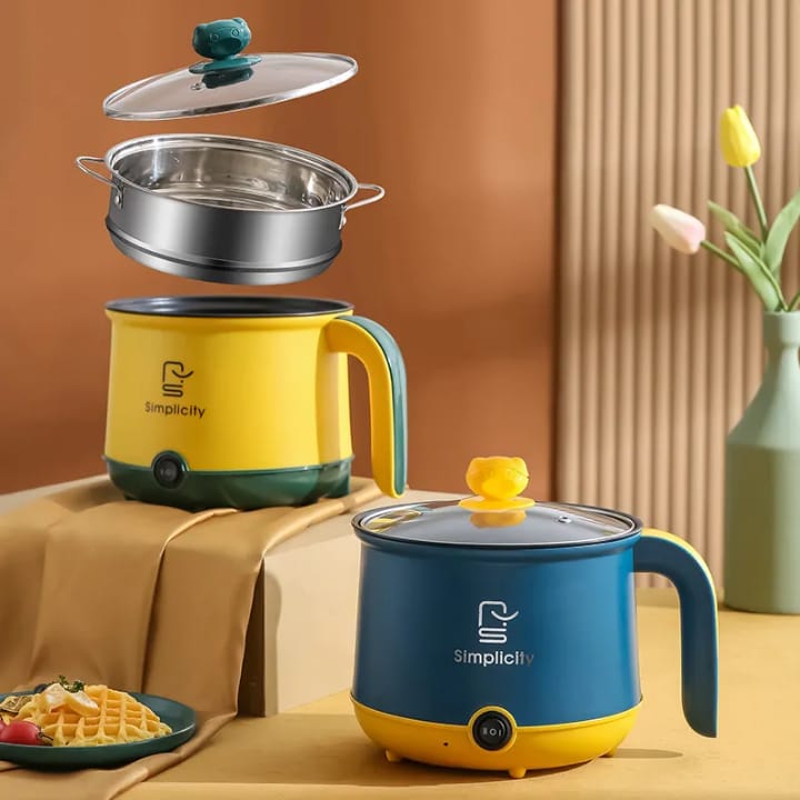 Electric Multicooker Cooking Pot With Steamer and Multipurpose 1.8 Liter