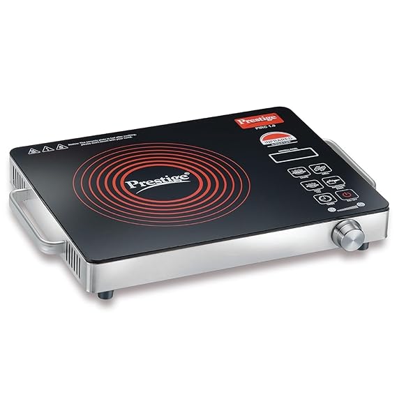 Prestige Infrared 2200W Cooktop PIRC 1.0 |Stainless Steel & Ceramic | Adjustable Temperature Control | Cool Touch Handle | 1-Year Warranty | Black