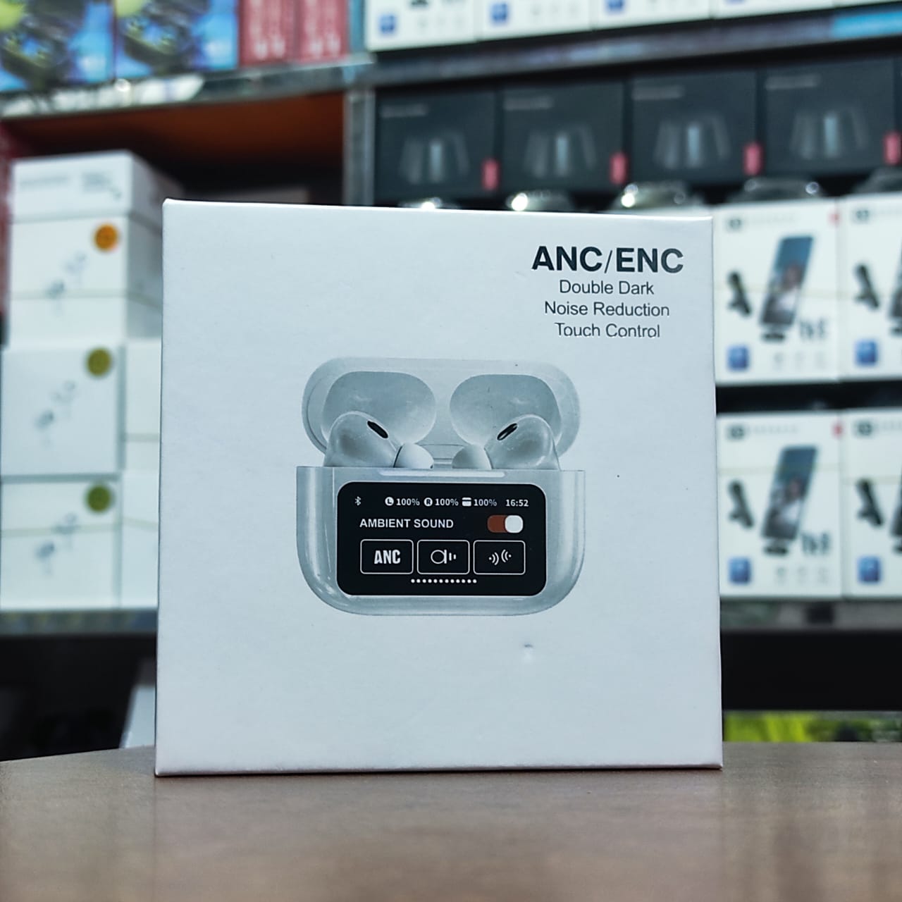 Airpods A9 Pro ANC Touch Screen Display Earbuds – White